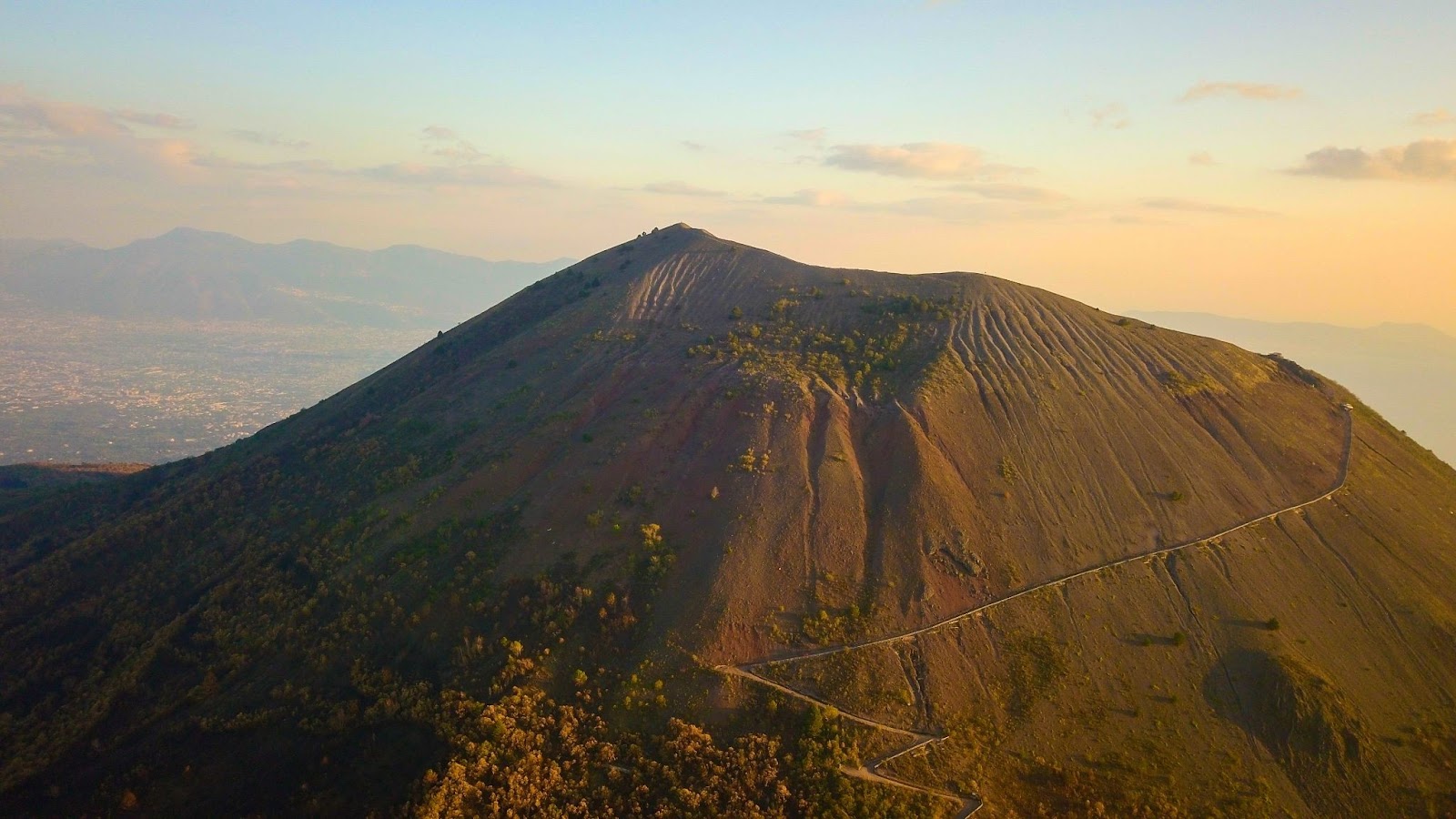 Aerial picture of Mount Vesuvius in Campania Italy