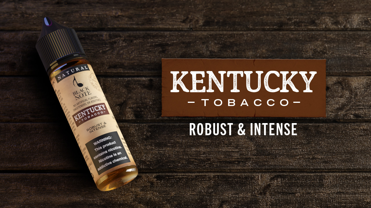 Bottle of Kentucky Natural Tobacco Vaping Liquid by Black Note