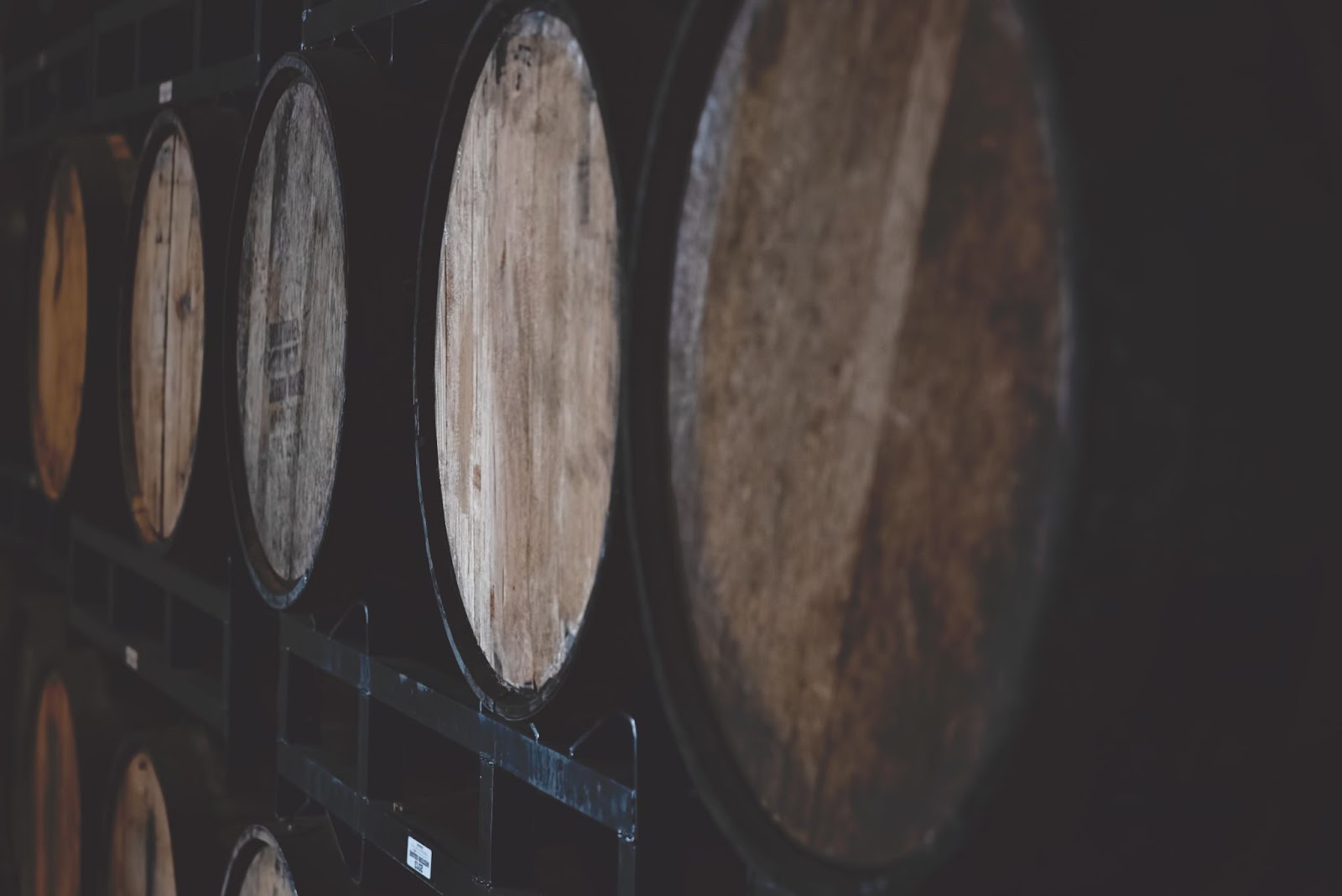 Wooden Barrels being stored