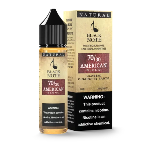 Black Note American Blend 70vg-30pg FreeBase Nicotine 60ml Bottle