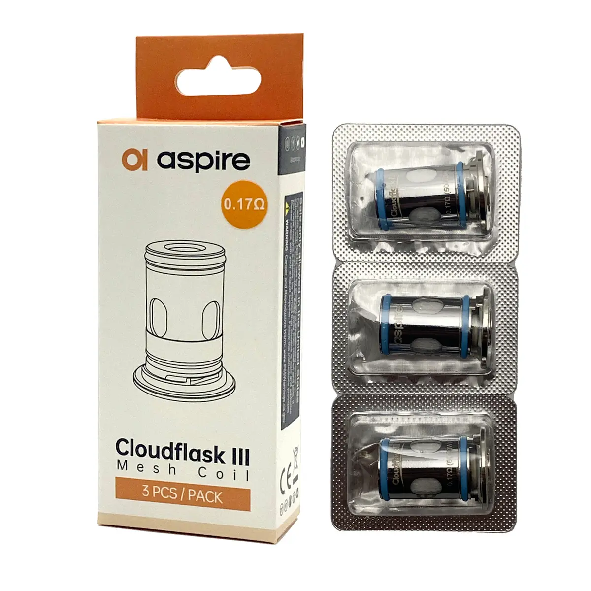 Motel Geurig vrijgesteld Aspire Cloudflask III 0.17Ω Mesh Coils (3 pack) - Black Note