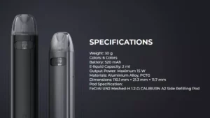 Uwell Caliburn A2S Pod System — technical image 12