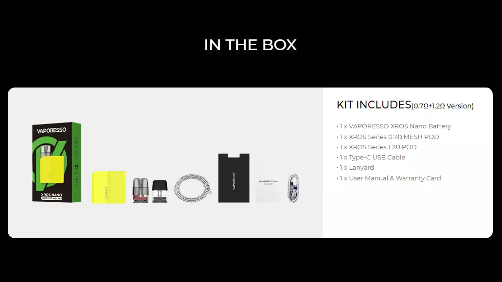 Vaporesso - XROS Nano Pod Kit - VGI Distribution