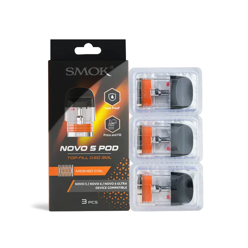 how many times can you refill a smok novo pod Smok Novo 5 Meshed Replacement Pods