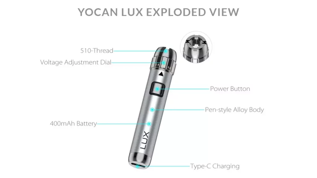 YOCAN 510 Threaded Vape Pen Battery - 4