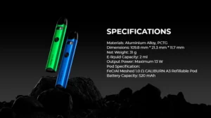 Uwell Caliburn A3 Pod System — technical image 12