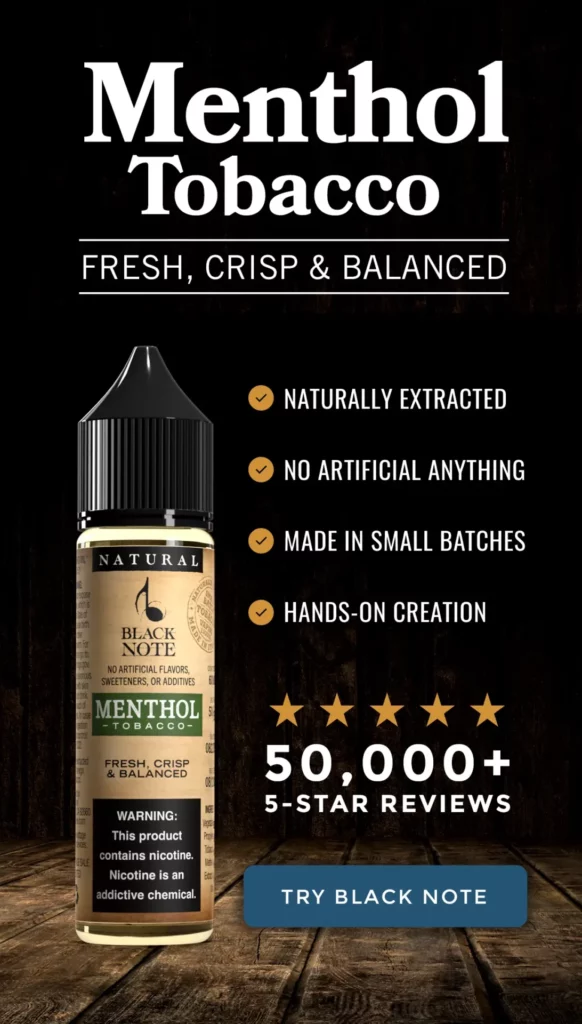 Black Note Menthol Blend Banner - Mobile Version