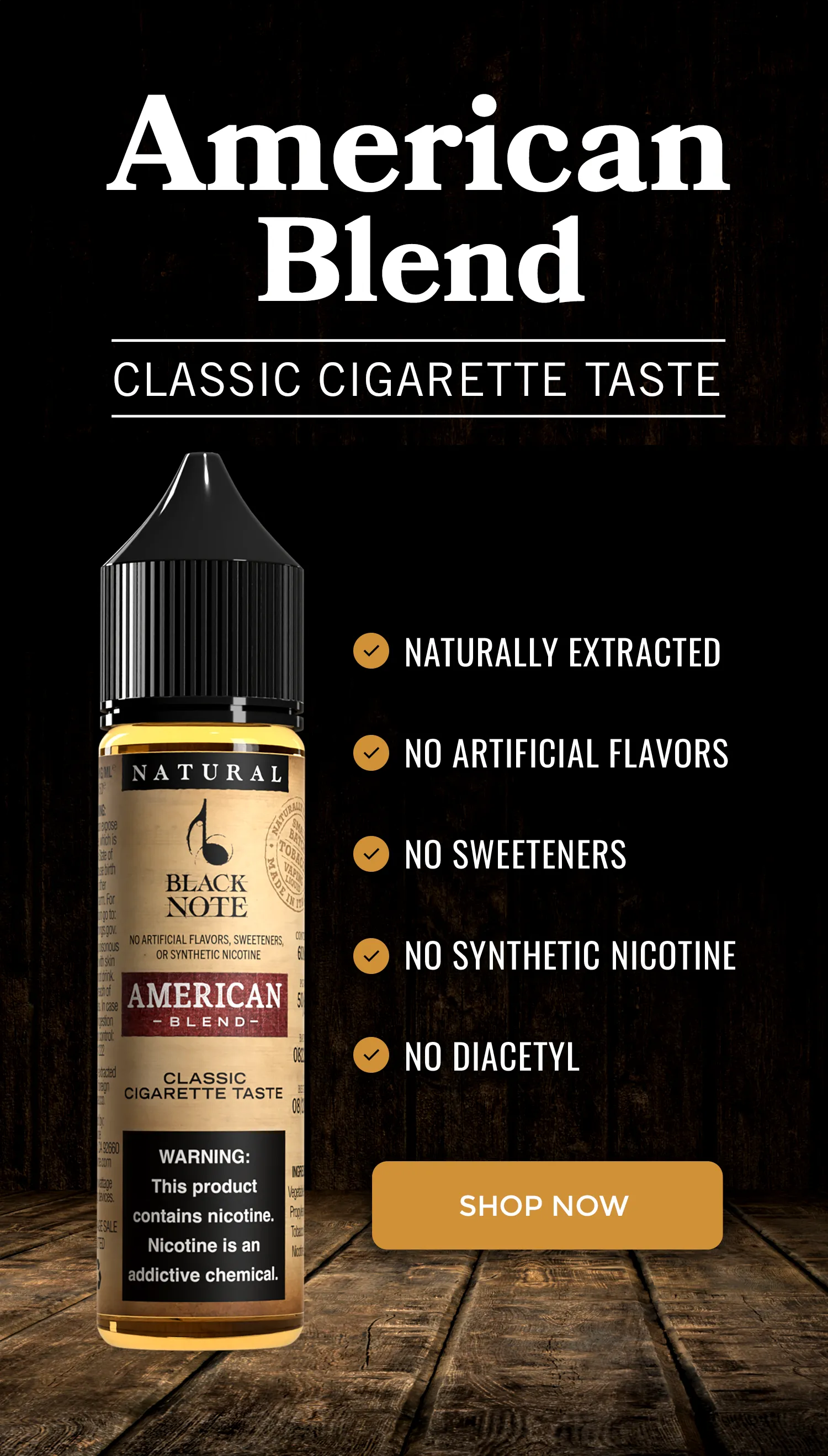 American Blend Tobacco Eliquid Mobile Banner