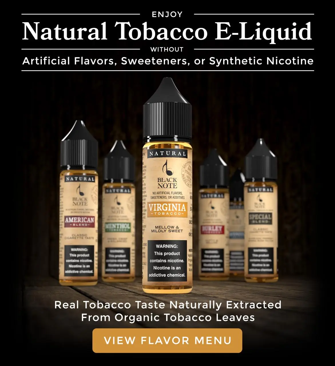 Black Note Natural Tobacco Eliquid-Mobile Banner