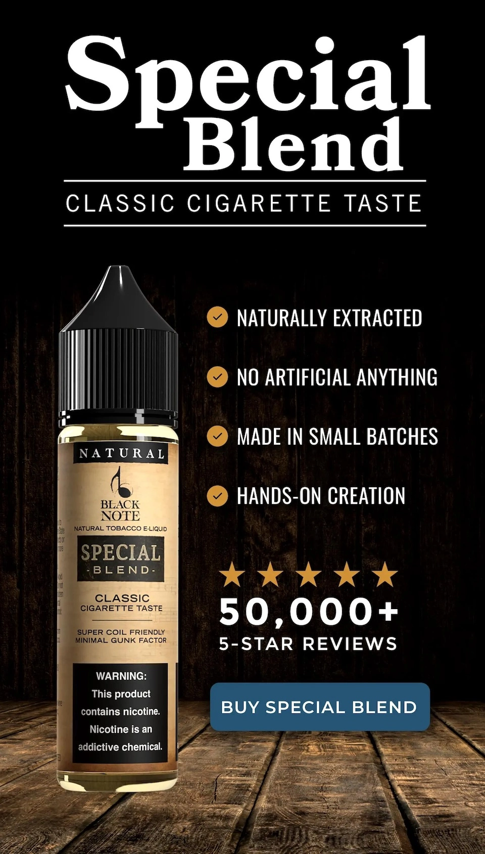 black note virginia tobacco Vape Juice, Naturally Extracted Black Note American Blend -