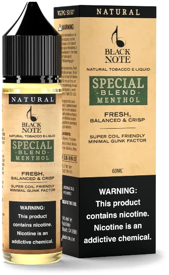 black note cigarette blend Menthol Tobacco E-Liquid & Vape Juice Special Blend Coil-Friendly Tobacco E-Liquid