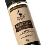 Close-up of the Black Note Special Blend 60ml bottle label