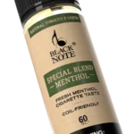 Close-up of the Black Note Special Blend Menthol 60ml bottle label