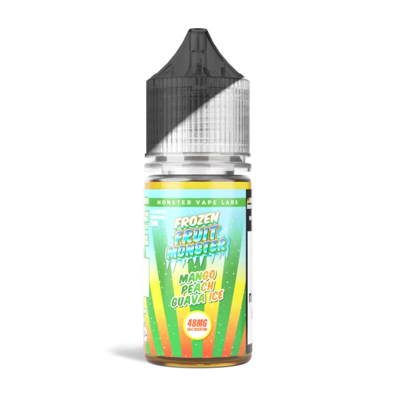 Frozen Fruit Monster Mango Peach Guava Ice 30mL salt nicotine vape juice bottle, 48mg