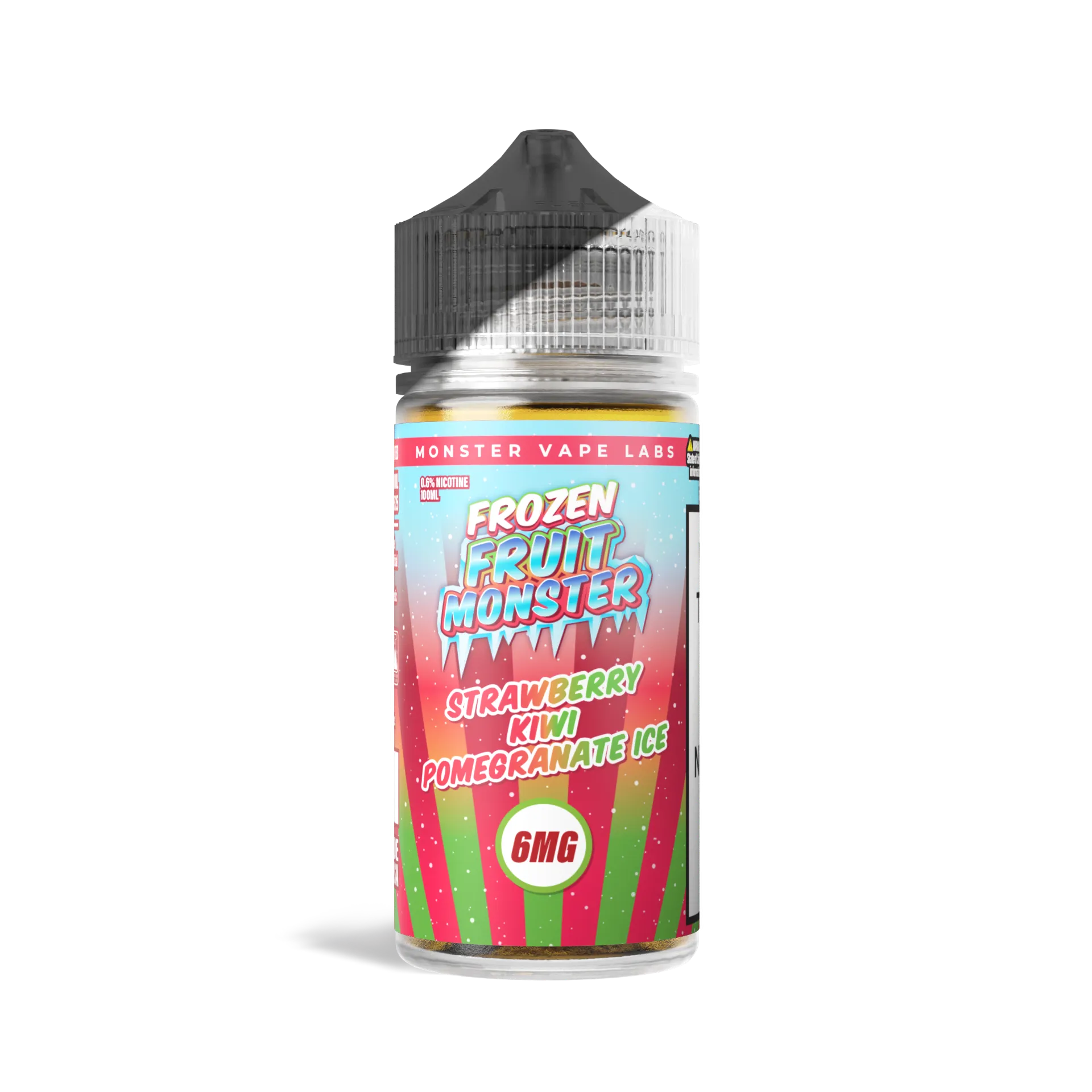 Frozen Fruit Monster Strawberry Kiwi Pomegranate Ice 100mL freebase vape juice bottle, 6mg