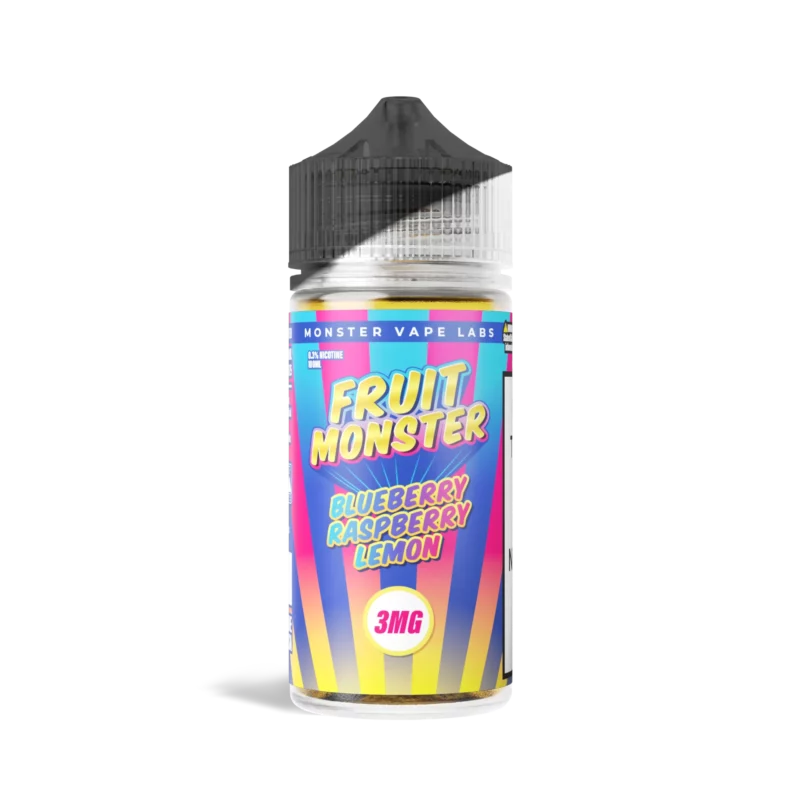 Fruit Monster Blueberry Raspberry Lemon vape juice bottle, 100 mL, 3 mg/mL nicotine