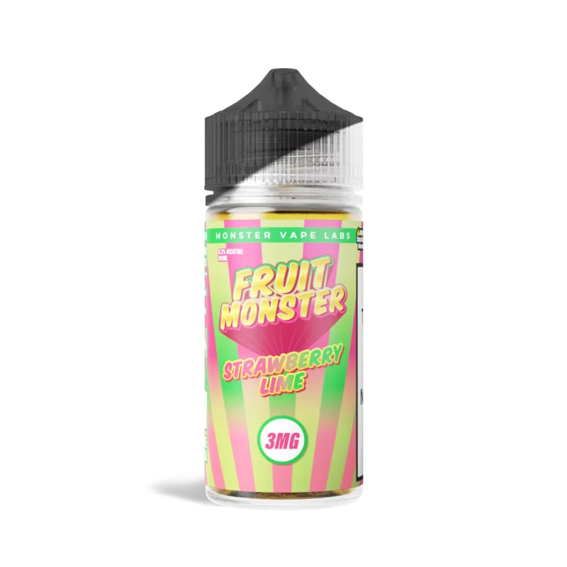 Fruit Monster Strawberry Lime vape juice bottle, 100 mL, 3 mg/mL nicotine