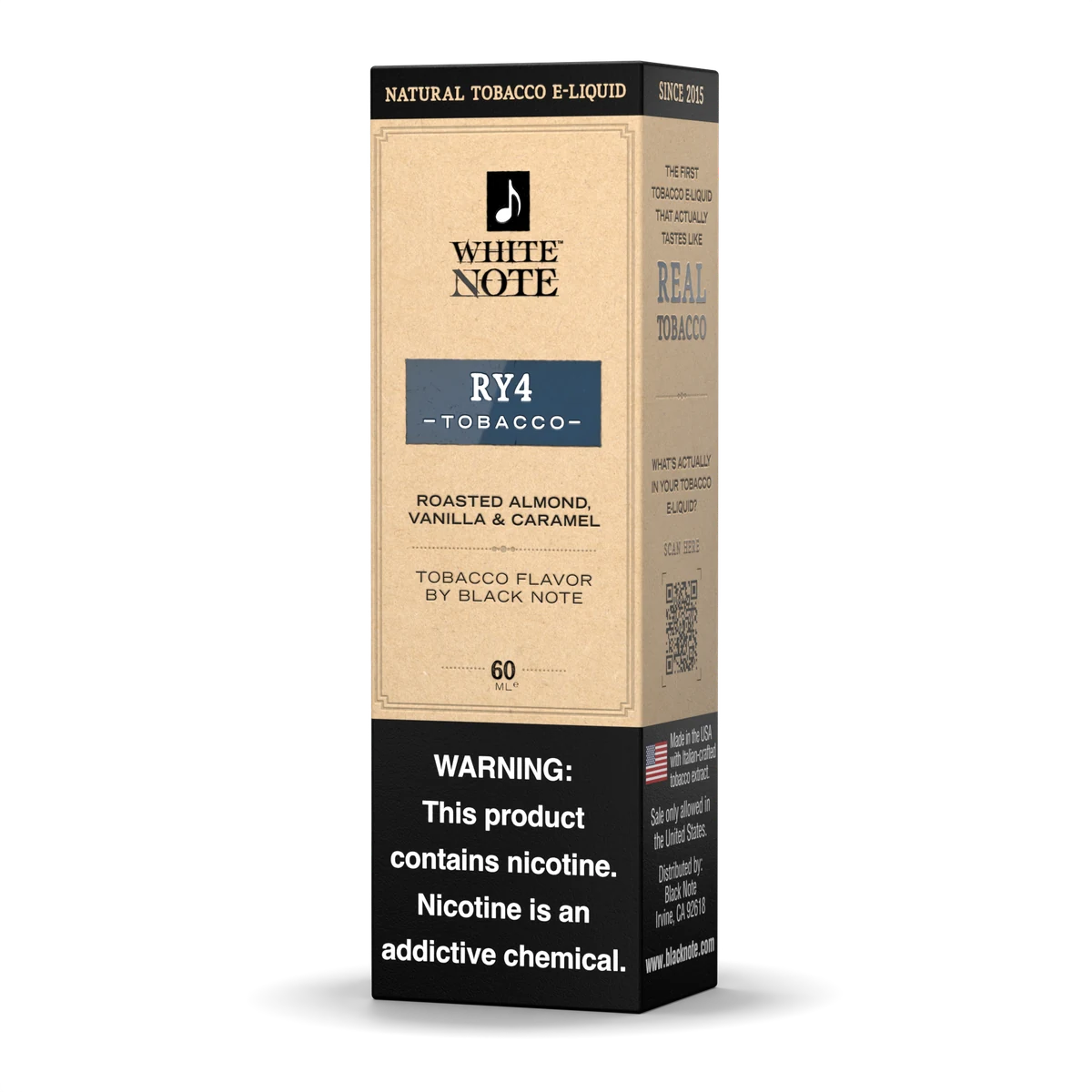 White Note RY4 Tobacco 60 mL carton front
