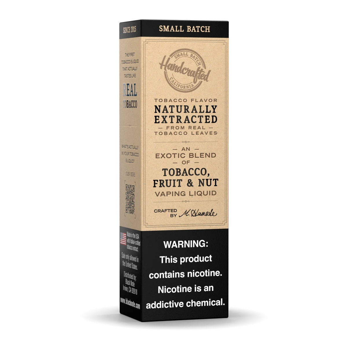 White Note RY4 Tobacco 60 mL carton information panel