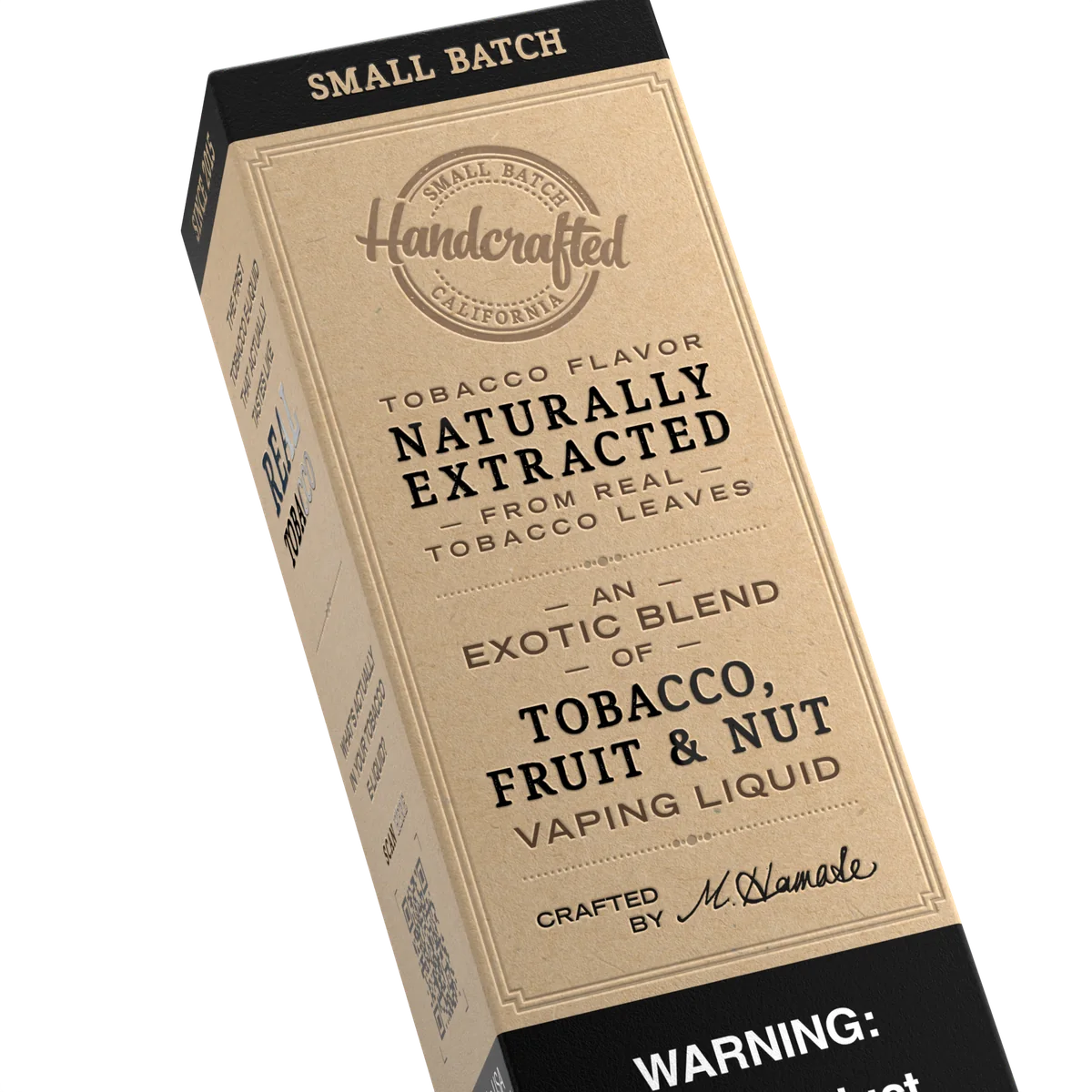 White Note RY4 Tobacco 60 mL carton information panel angled