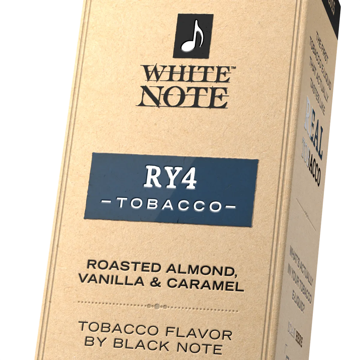 White Note RY4 Tobacco 60 mL carton front label detail